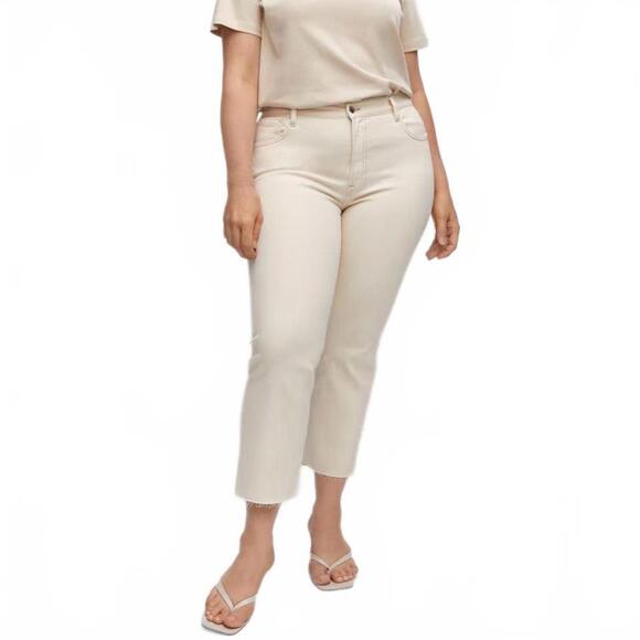 Mango high-rise cropped flared jeans OFF White - Picture 1 of 6